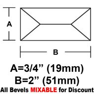 BV342-Rec.Peaked Bevel 3/4"x2" 