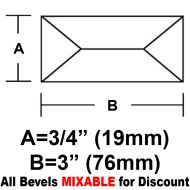 BV343-Rec.Peaked Bevel 3/4"x3"