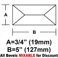 BV345-Rec.Peaked Bevel 3/4"x5"