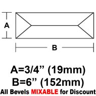 BV346-Rec.Peaked Bevel 3/4"x6"