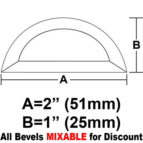 BVHR2CS-Case 1080ea. Half Circle Bevel 2"x1" 