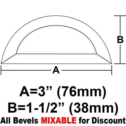 BVHR3CS-Case 720ea. Half Circle Bevel 3"x1.5" 