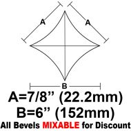 BVPS11-Pointed Star Bevel 7/8"x7/8"x1-1/4"