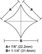 BVPS11-Pointed Star Bevel 7/8"x7/8"x1-1/4"