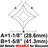 BVPS14-Pointed Star Bevel 1-1/8"X1-1/8"X1-5/8"