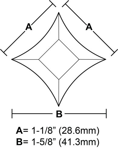 BVPS14-Pointed Star Bevel 1-1/8"X1-1/8"X1-5/8"