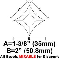 BVPS15-Pointed Star Bevel 1-3/8"x1-3/8"x2"