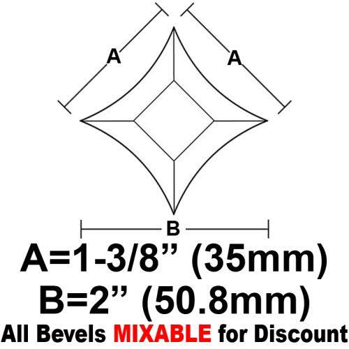 BVPS15-Pointed Star Bevel 1-3/8"x1-3/8"x2"