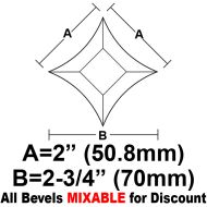 BVPS22-Pointed Star Bevel 2"x2"x2-3/4"