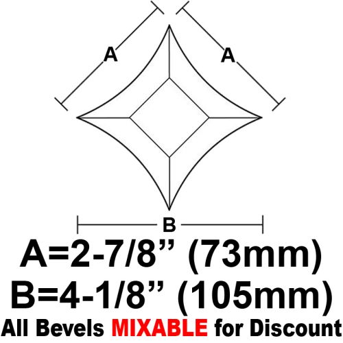 BVPS33-Pointed Star Bevel 2-7/8"x 2-7/8"x 4-1/8" 