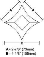 BVPS33-Pointed Star Bevel 2-7/8"x 2-7/8"x 4-1/8" 