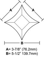 BVPS44-Pointed Star Bevel 3-7/8"x 3-7/8"x 5-1/2" 