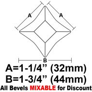 BVS14-Star Bevel 1-1/4"x1-1/4"x1-3/4"