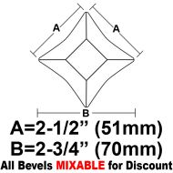 BVS22-Star Bevel 2"x2"x2-3/4"