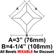 BVS33-Star Bevel 3"x 3"x 4-1/4" 