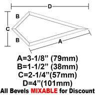 BVT03-Tear Bevel 3-1/8"x1.5"x2-1/4"x4"x1.5"