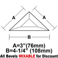 BVT34-Triangle Bevel 3"x3"x4-1/4"