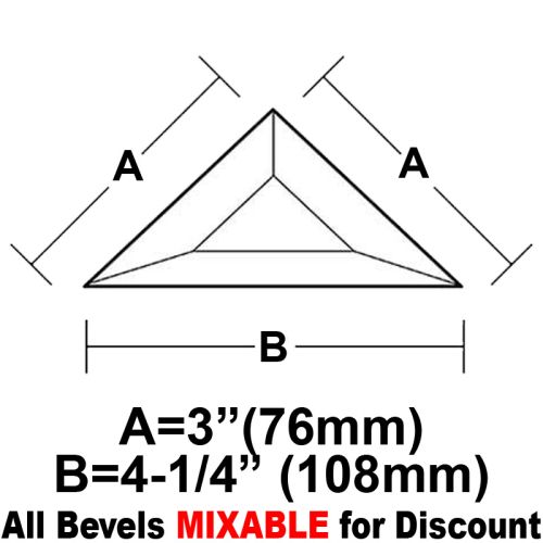 BVT34CS-Case 360ea. Tri.Bevel 3"x3"x4-1/4" 