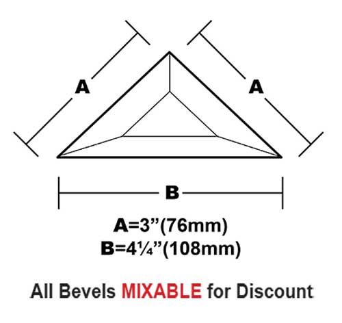 BVT34CS-Case 360ea. Tri.Bevel 3"x3"x4-1/4" 