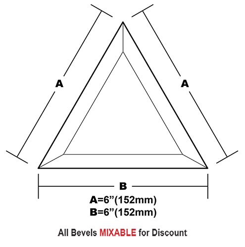 BVT66CS-Case 180ea. Tri.Bevel 6"x6"x6" 