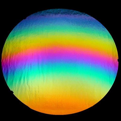 DC814C-CBS Thin Dichroic Rainbow 2 On Clear 4"x4.75"  - 90 COE