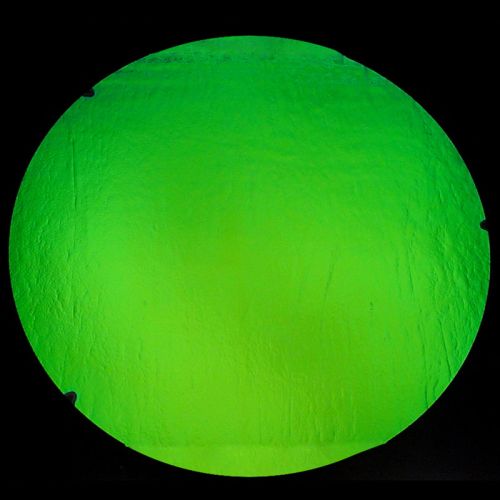 DC948B-CBS Thin Florentine Dichroic Magenta/Green On Clear 9.5"Pie - 90 COE