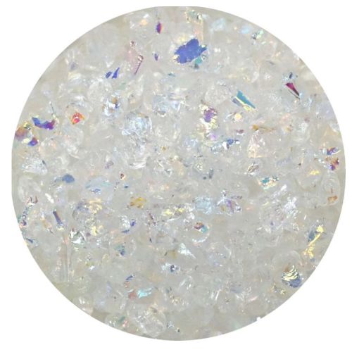 DF490- CBS 2oz. Dichroic Frit Rainbow Clear Coarse 90 COE