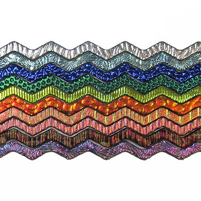 DWF210-CBS 96 Dichroic Wavy Firestrips Texture 6mm on Black