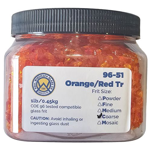 WF9657 - Frit 96 Coarse Orange/Red Trans.96-51 1Lb.