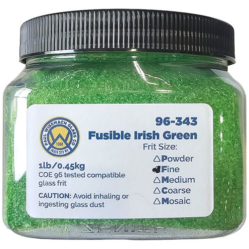 WF9695 - Frit 96 Fine Fusible Irish Green Trans.96-343 1Lb.