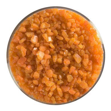 BU002593F- Bullseye Frit Coarse Tangerine Opal 5oz. Jar - 90 COE