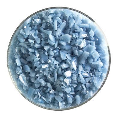 BU010893F- Bullseye Frit Coarse Powder Blue Opal 5oz Jar - 90 COE