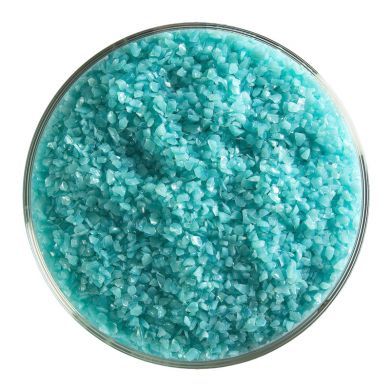 BU111692F- Bullseye Frit Medium Turquoise Blue Transparent 5oz Jar - 90 COE