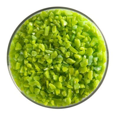 BU012693F- Bullseye Frit Coarse Spring Green Opal 1lb Jar  - 90 COE