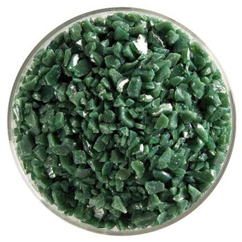 BU014193F - Bullseye Frit Coarse Dark Forest Green Opal 5oz Jar - 90 COE