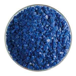 BU014893F- Bullseye Frit Coarse Indigo Blue Opal 5oz Jar - 90 COE