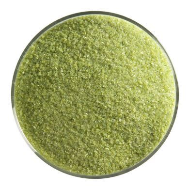 BU021291F- Bullseye Frit Fine Olive Green Opal 1lb Jar  - 90 COE