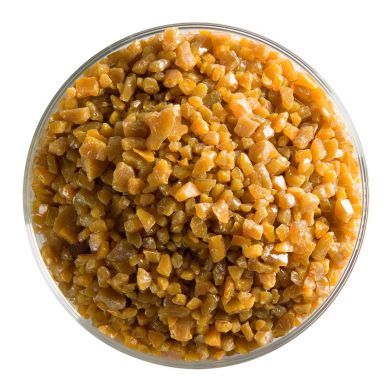 BU033793F- Bullseye Frit Coarse Butterscotch Opal 5oz Jar - 90 COE