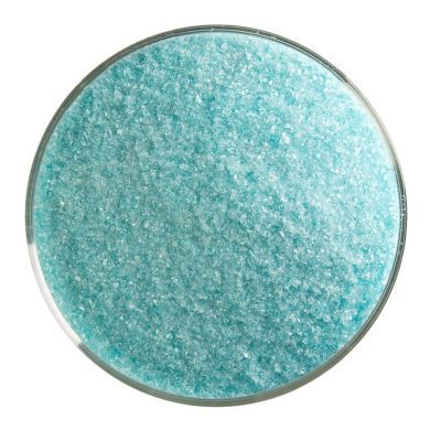 BU140891F- Bullseye Frit Fine Light Aquamarine Blue Transparent 1lb Jar - 90 COE