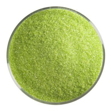 BU142691F - Bullseye Frit Fine Spring Green Transparent 1lb Jar - 90 COE