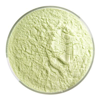 BU142698F -  Bullseye Frit Powder Spring Green Transparent  1lb Jar  - 90 COE