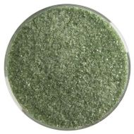 BU114191F- Bullseye Frit Fine Olive Green Transparent 5oz Jar - 90 COE