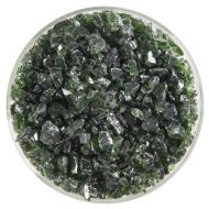 BU114193F- Bullseye Frit Coarse Olive Green Transparent 5oz Jar - 90 COE