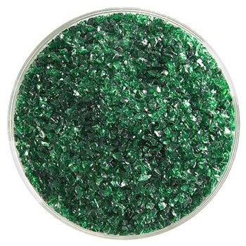 BU114592F- Bullseye Frit Medium Kelly Green Transparent 5oz Jar - 90 COE