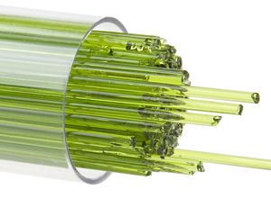 BU142607- Bullseye 1MM Spring Green Transparent Stringers - 90 COE