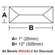 BV112-Rec.Peaked Bevel 1"x12"