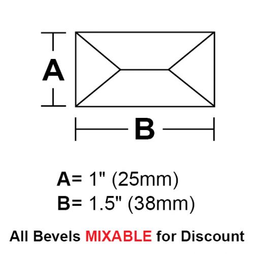 BV115CS-Case 1080ea. Rec.Peaked Bevel 1"x1.5"