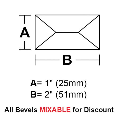 BV12-Rec.Peaked Bevel 1"x2"