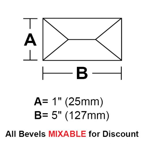 BV15CS-Case 540ea. Rec.Peaked Bevel 1"x5" 