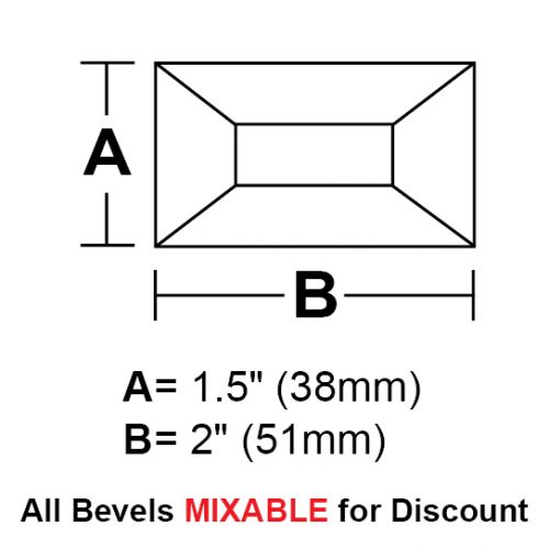 BV152CS-Case 900ea. Rec.Bevel 1.5"x2" 